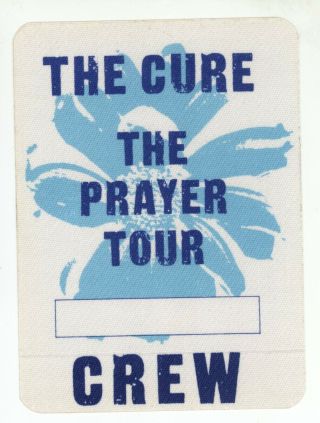 Mega Rare The Cure 1989 Prayer Tour Blue Crew Backstage Pass