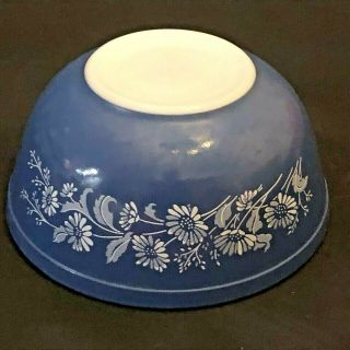 403 Vtg Pyrex Blue Colonial Mist Daisy Stacking Mixing Bowl 2 1/2 Qt