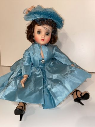 Gorgeous Vintage Madame Alexander Elise Doll Tagged Blue Dress/hat