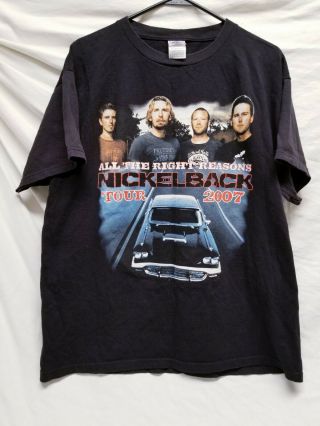 Nickelback All The Right Reasons 2007 Shirt Tour T - Shirt Graphic Rap Tee Size L
