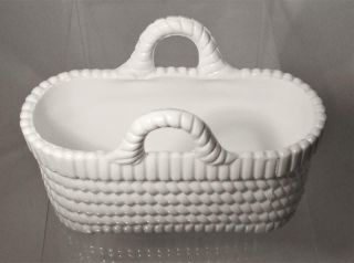 Sowerby Victorian White Milk Glass Posy Basket Perfect Present Marked To Base