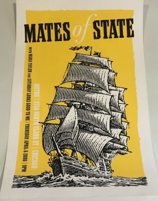 Mates Of State 2006 Silkscreen Concert Gig Poster Chicago Metro