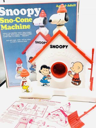 Vintage 1979 Hasbro Snoopy Sno - Cone Machine Peanuts Box Complete