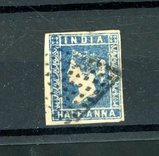 India 1854/5 1/2a Blue,  Die I,  Sg 2/5 Fine - (j117)