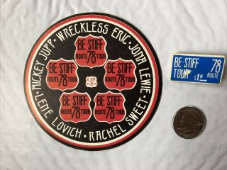 Vtg.  1978 Stiff Records BE STIFF Route 78 US Tour Sticker & Pinback Badge 2