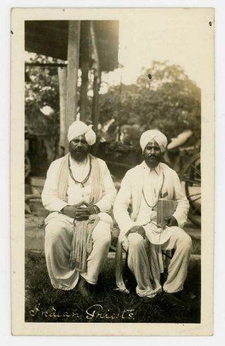Trinidad & Tobago 1930 Pereira Postcard Of Indian Priests