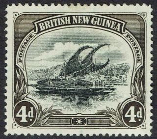 Papua 1901 Lakatoi British Guinea 4d Vertical Wmk