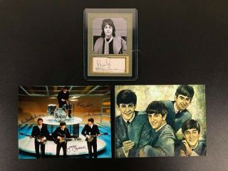 Beatles - Paul Mccartney - Autograph Card W 2 Photos Signed D Gordon 227