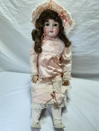 Rare Antique Gebruder Kuhnlenz German Doll With Clothes 68cm Tall Bisque Head