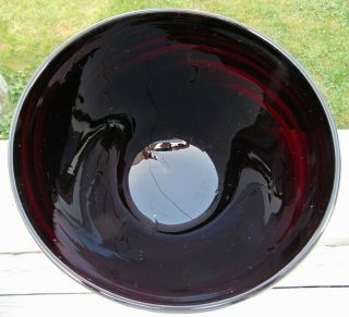 Vintage Murano Studio Hand Crafted Art Glass Heavy Serving Bowl Black Swirl 2