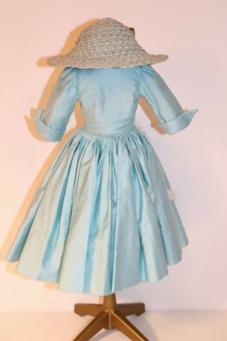 Madame Alexander Tagged Cissy Doll Aqua Lace Apron Front Dress Slip Hat1957 2