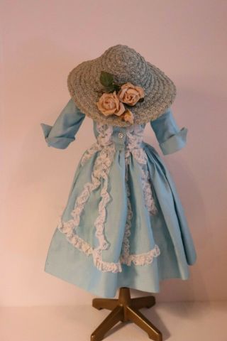 Madame Alexander Tagged Cissy Doll Aqua Lace Apron Front Dress Slip Hat1957 5