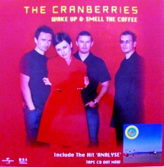 Cranberries " Wake Up & Smell The Coffee " Thailand Promo Poster - Irish Rock Music