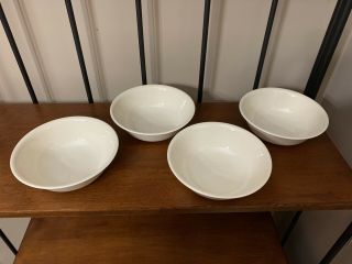 4 Vintage Corelle Beige Sandstone Cereal Bowls 6.  25” Plain No Stripe