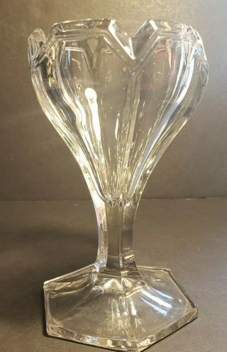 Vintage Fostoria Alexis Heavy Clear Glass Vase 1909 - 1925