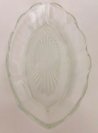 Set of 7 Vintage Banana Split Boats Clear Glass Oval Dishes Scalloped Edge 2