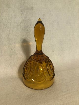 L.  E.  Smith Moon And Stars Amber Gold Vintage Glass Bell -