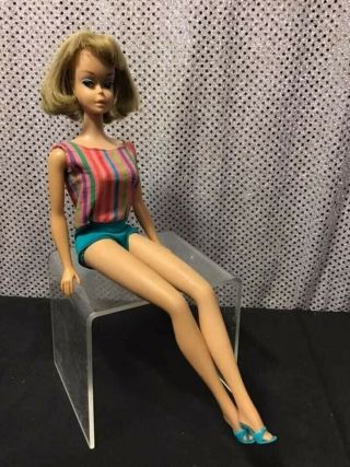 Vintage Long Hair American Girl Barbie Doll 1070 Mattel 1966 Lhag