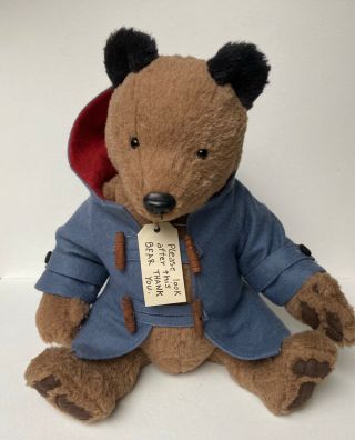 R.  John Wright 15 " Paddington Teddy Bear 2000 W/limited Edition Tag 0919/2500