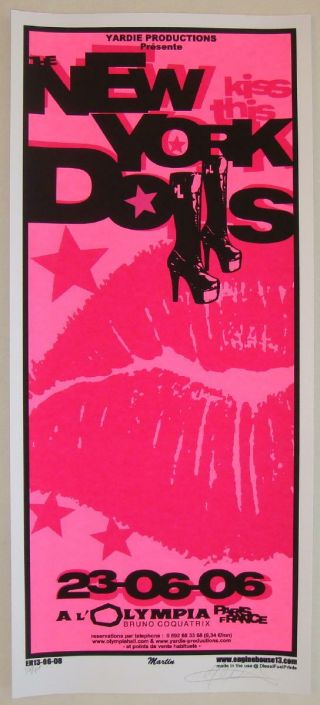 2006 York Dolls - Paris Silkscreen Concert Poster S/n By Mike Martin
