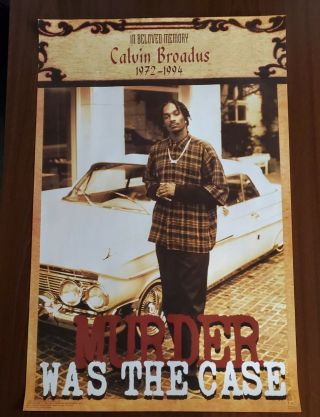Vtg Snoop Doggy Dogg 1994 Death Row Records Murder Was The Case Poster 24 X 36