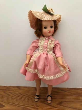 . Vintage Madame Alexander Elise 16 " Doll With Tagged Pink Dress 1950 