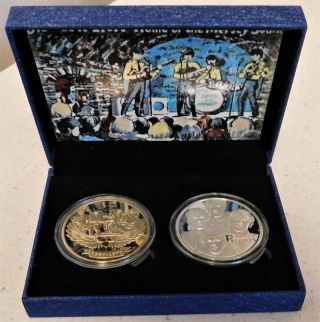 Beatles Different Gold And Silver Coin Set In A Cavern Club Presentation Box 2