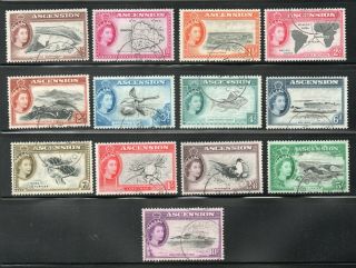 Ascension Island : 1956 Q.  E.  Ii Pictorial Definitive Set S.  G.  57 To 69 Fine