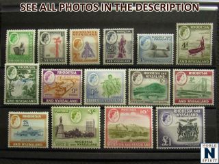 Noblespirit (th2) Rhodesia & Nyasaland No.  158 - 171 Mh/lh Set =$112 Cv