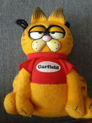 Vintage Plush Toy 1978 Mattel Pull String Talking Garfield Cat