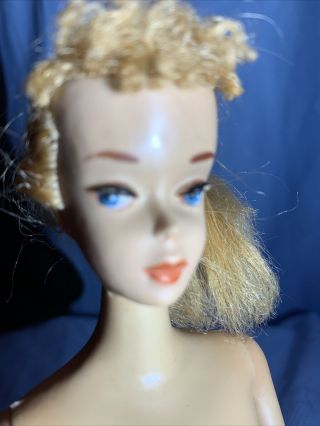 Vintage Barbie 3 Blonde Ponytail Rare Pink Eyeshadow.  All.