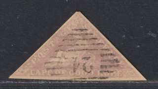Cape Of Good Hope Sg 7 Scott 5 1862 6d Pale Lilac Triangle Imperf Scv $300