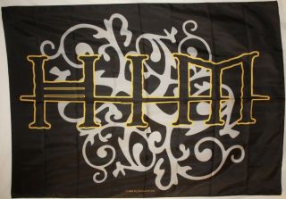 Rare Him Silver/gold Logo Ville Valo Cloth Textile Poster Flag Banner 30 " X 40 "
