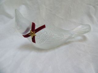 1970s Fenton Iridescent Cardinal Bird Art Glass Figurine 5.  25 " Paperweight