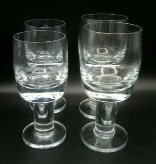 Vtg Mid Century Krosno Danish Modern Design Poland Crystal Glass Goblets
