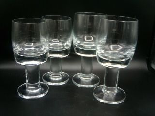 Vtg Mid Century Krosno Danish Modern Design Poland Crystal Glass Goblets 2