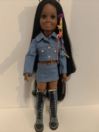 Vintage Ideal Black African American Ooak Tressy Aa Crissy Grow Hair Doll 70 
