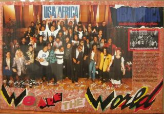 We Are The World Usa For Africa Art Poster 1985 24 X 36