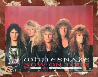 Whitesnake Now On Tour Rare Promotional Poster From 1990