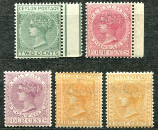 Ceylon 1883 Wmk Ca Issue,  Never Hinged/hinged Short Set,  Sg 147 - 150a,  Cv £30