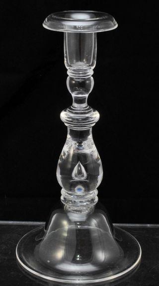 Steuben Art Glass 8 3/4 Inch Teardrop Baluster Candlestick