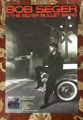 Bob Seger Like A Rock Rare Promotional Poster From 1986