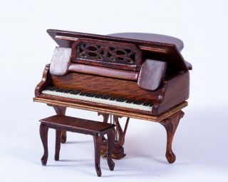 Dollhouse Miniatures 1/2 " Half Inch Scale Ralph Partelow Jr.  Baby Grand Piano