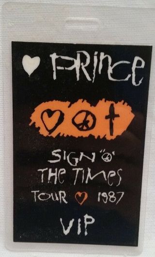 Prince - Vintage 1987 Concert Tour Laminate Backstage Pass Last One