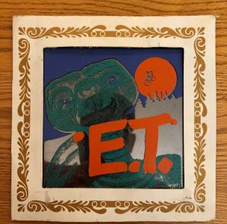 Rare Vintage E.  T.  Mirror Paper Frame.  6x6 Extra Terrestrial Phone Home