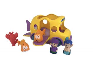 Nickelodeon Bubble Guppies School Bus Mr Grouper 2 Roll & Go Figures,  2 Squirter