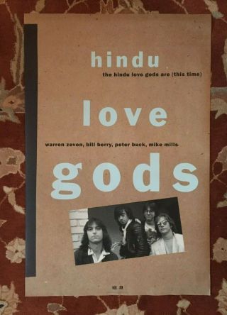 Hindu Love Gods Rare Promotional Poster Warren Zevon R.  E.  M.