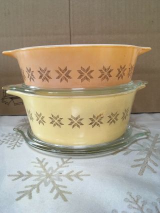 Vintage Pyrex Mid Century Town And Country Vintage 4 Pc Set 471 & 472 With Lids