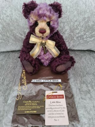 Charlie Bears Little Miss Collectors Club Bear 2018 Low Number Rare Retired