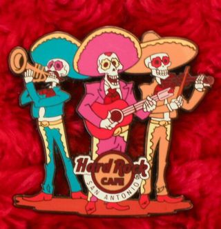 Hard Rock Cafe Pin San Antonio Mariachi Skull Band Skeleton Dia De Los Muertos